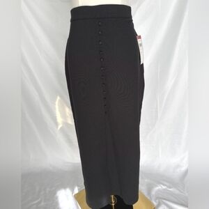 Love Scarlett Button Detail Black Pencil Midi Skirt Size Small nwt
